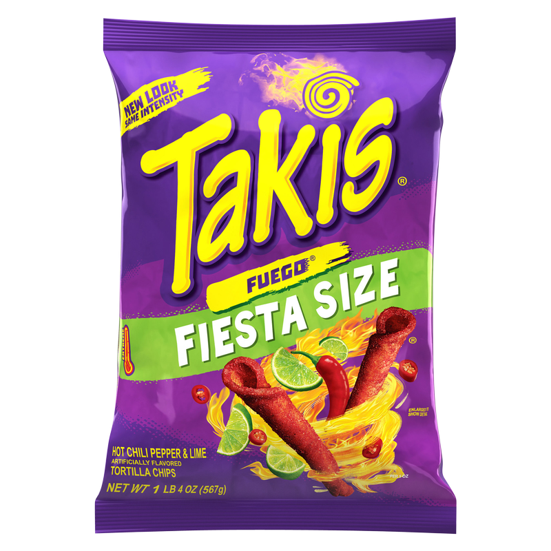 Takis Fuego Hot Chili Pepper & Lime Tortilla Chips Fiesta Size 20oz