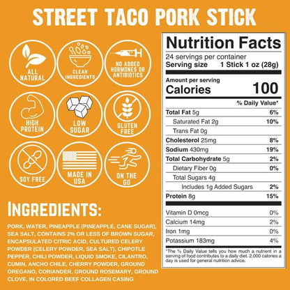 Righteous Felon 1oz Street Taco Pork Meat Stick
