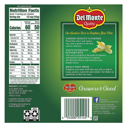 Del Monte Golden Sweet Whole Kernel Corn 15.25oz