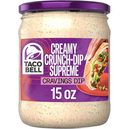 Taco Bell Creamy Crunch-Dip Supreme Cravings Dip, 15 oz Jar