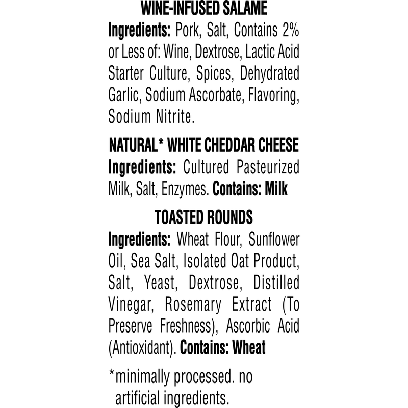 Hillshire Snacking Protein Small Plates Wine-Infused Salame & White Cheddar Cheese - 2.76oz