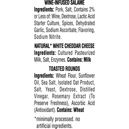 Hillshire Snacking Protein Small Plates Wine-Infused Salame & White Cheddar Cheese - 2.76oz
