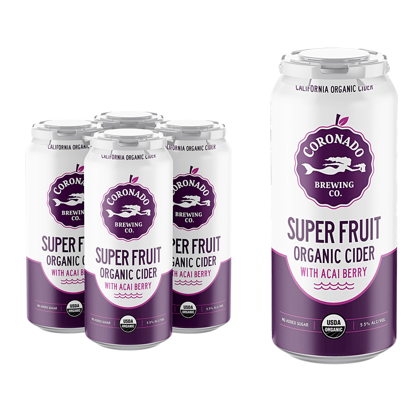Coronado Brewing Co. Super Fruit Organic Hard Cider 4pk 16oz Cans