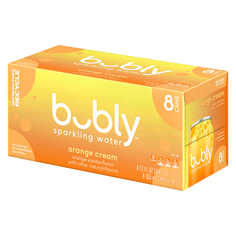 Bubly Orange Cream 8pk 12oz Can