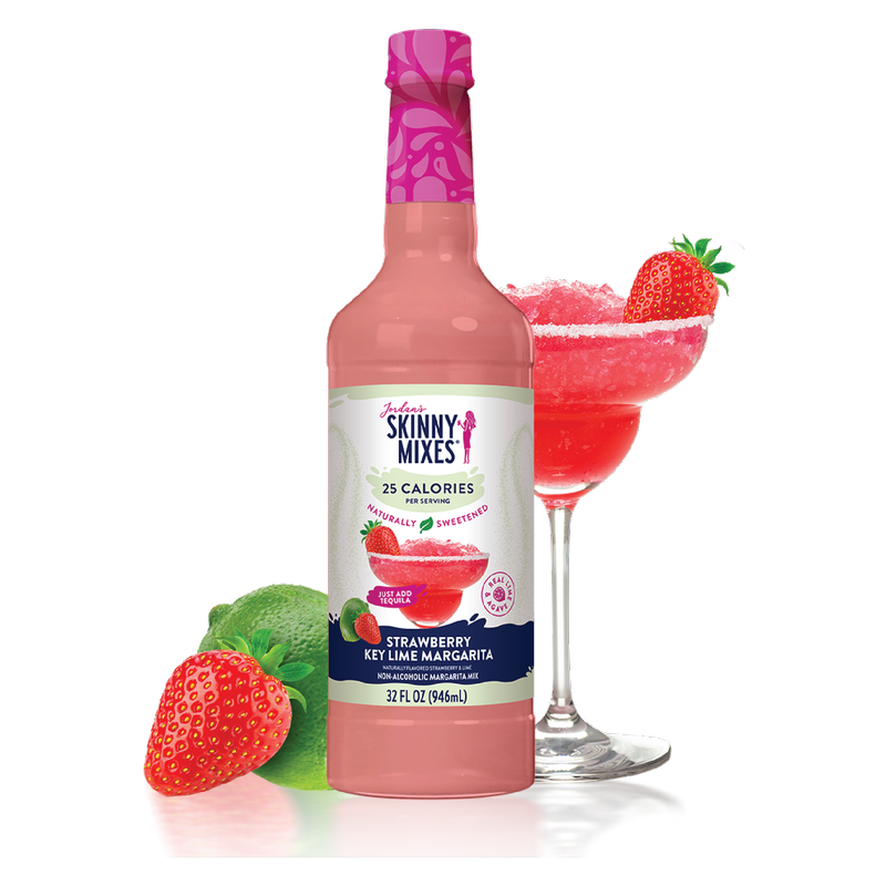 Jordan's Skinny Mixes Naturally Sweetened Strawberry Key Lime Margarita 32oz Btl