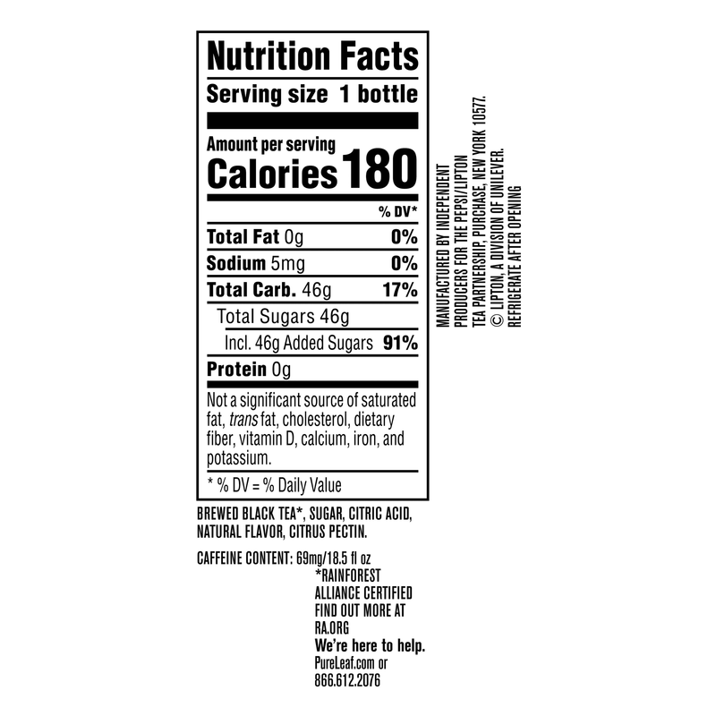 Pure Leaf Raspberry Iced Tea 18.5oz Btl