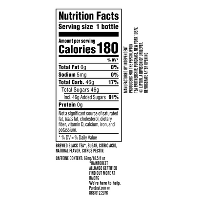 Pure Leaf Raspberry Iced Tea 18.5oz Btl