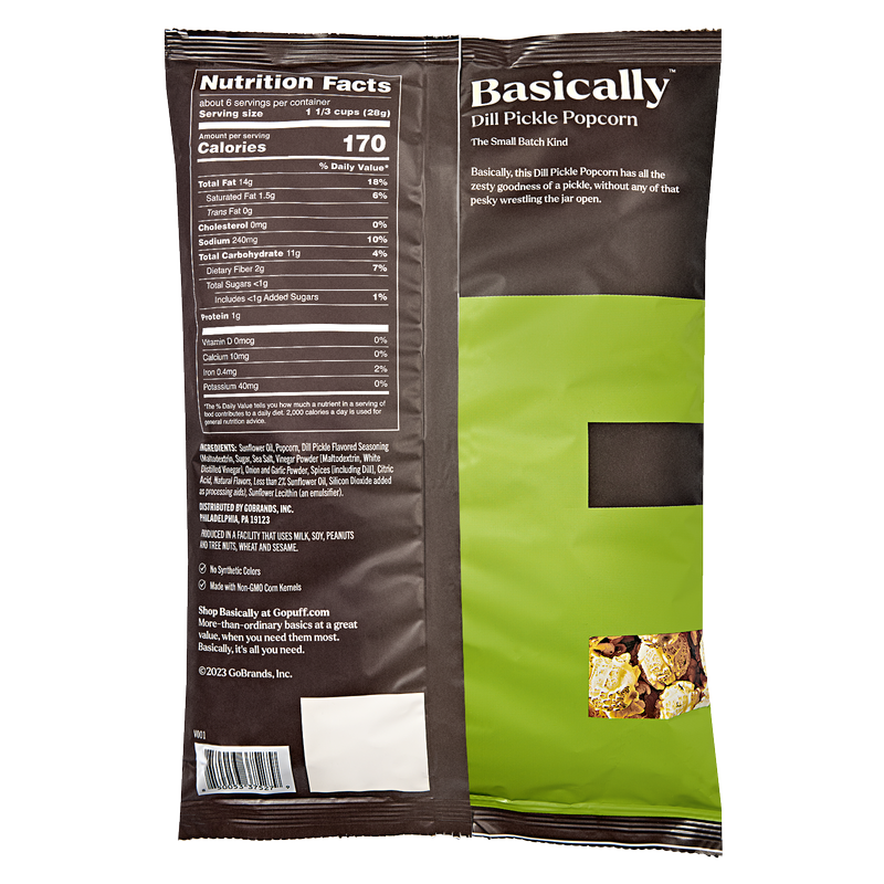 Diet Coke 20oz + Basically Premium Dill Pickle Small Batch Popcorn 6oz Bundle