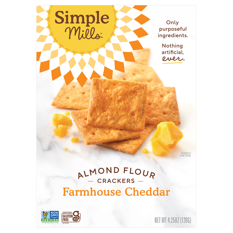 Simple Mills Farmhouse Cheddar Almond Flour Crackers 4.25oz
