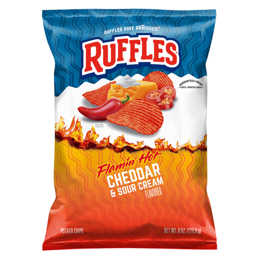 Ruffles Flamin' Hot Cheddar Sour Cream Potato Chips 8oz