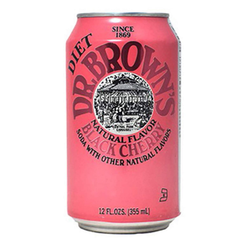 Dr. Brown's Black Cherry Diet Cream Soda 6pk 12oz Can