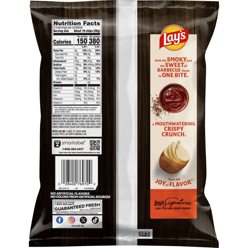 Lays BBQ Potato Chips 2.5oz