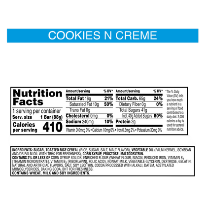 Kellogg's Rice Krispies Treats Crispy Marshmallow Squares Dunk'd Cookies N Crème Bar 3.1oz