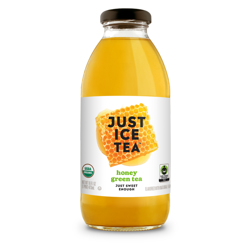 Just Ice Tea Honey Green Tea 16oz Glass Bottle
