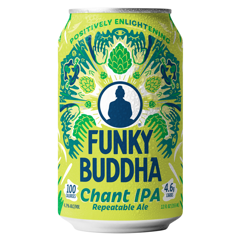 Funky Buddha Chant Session IPA Craft Beer, 6 pk, 12 oz cans, 4.2% ABV