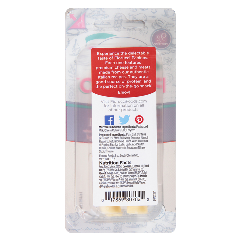 Fiorucci Panino Pepperoni & Mozzarella Cheese Snack Pack - 2ct/1.5oz