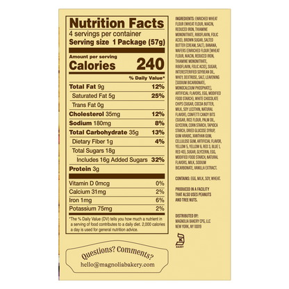 Magnolia Bakery Banana Pudding Cookies - Confetti With White Chocolate Chips 4ct 8oz Carton