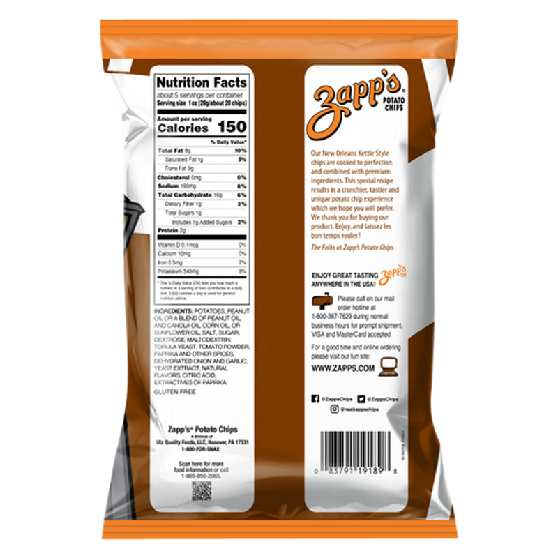 Zapp's Mesquite BBQ Kettle Potato Chips 4.75oz