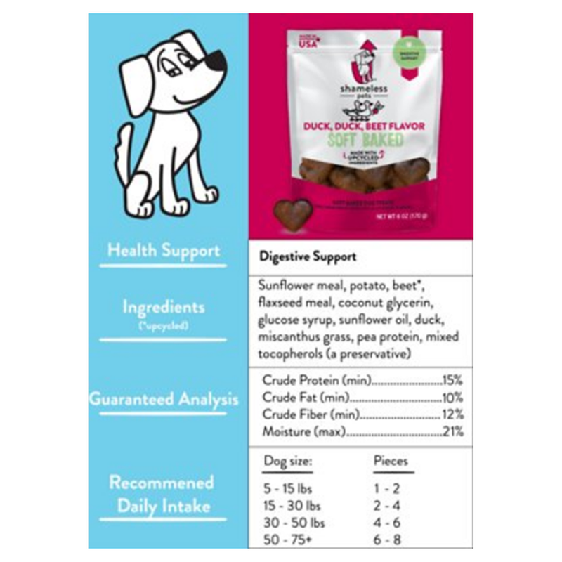 Shameless Pets Duck Duck Beets Dog Treats 6oz