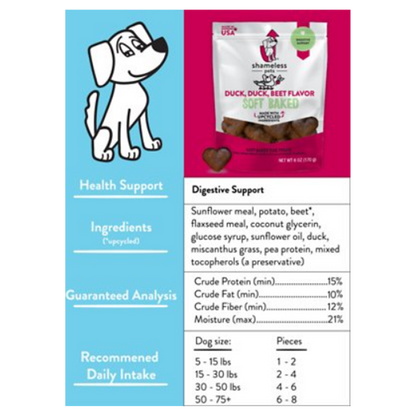 Shameless Pets Duck Duck Beets Dog Treats 6oz