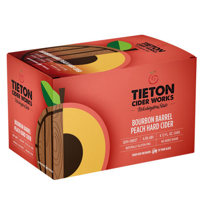 Tieton Cider Works Bourbon Barrel Peach Cider 6pk 12oz Can