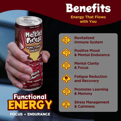 Melting Forest Black Cherry Mushroom Energy 12oz Can
