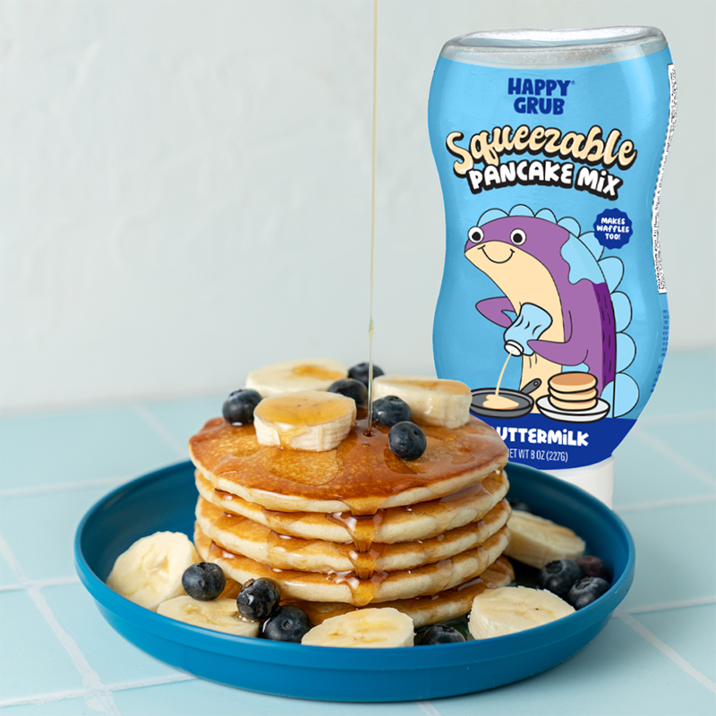 Happy Grub Squeezable Instant Pancake Mix-Buttermilk, 8.5oz.