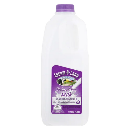 Cream-O-Land Vitamin A & D 2% Reduced Fat Milk - 1/2 Gallon