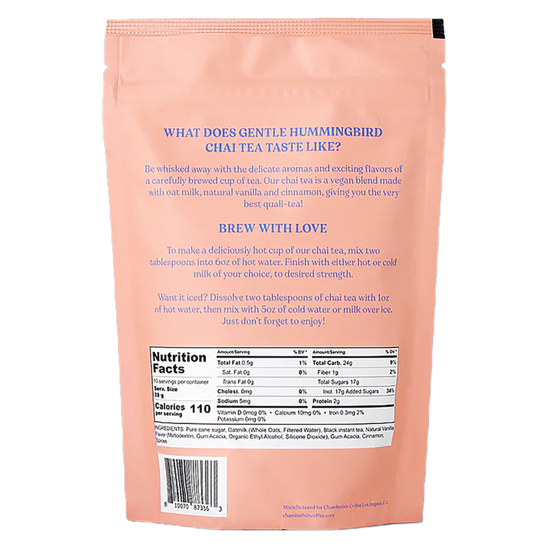 Chamberlain Gentle Hummingbird Instant Chai Tea 10oz Bag