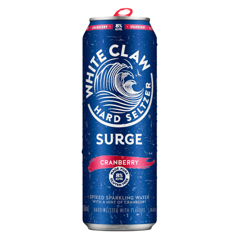 White Claw Hard Seltzer Surge Cranberry Single 19.2oz Can 8% ABV