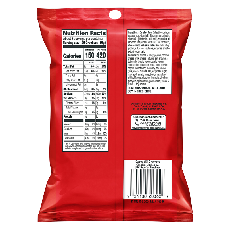 Cheez-It Cheddar Jack Crackers 3oz