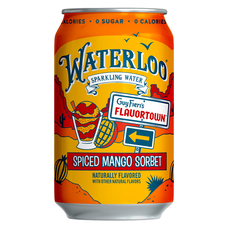 Waterloo Spiced Mango Sorbet Sparkling Water 12pk 12oz Can