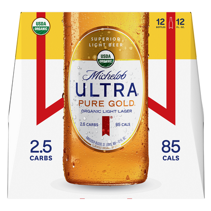 Michelob Ultra Pure Gold 12pk 12oz Btl 3.8% ABV
