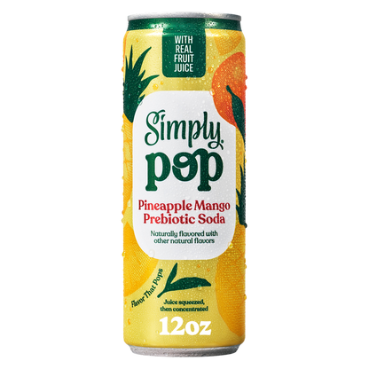Simply Pop Pineapple Mango Prebiotic Soda 12oz Can
