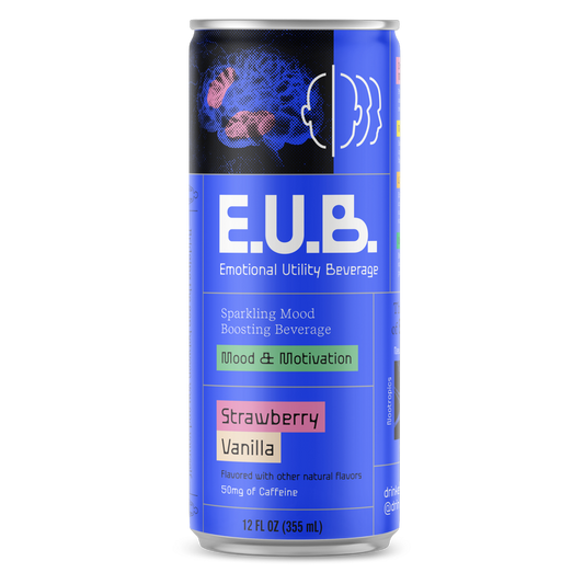 Emotional Utility Strawberry Vanilla Mood & Motivation Sparkling Beverage 12oz Can