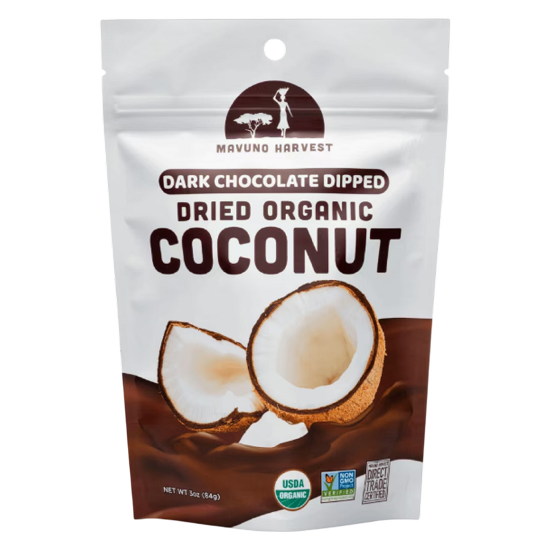 Mavuno Harvest Organic Chocolate Covered Coconut, 3oz