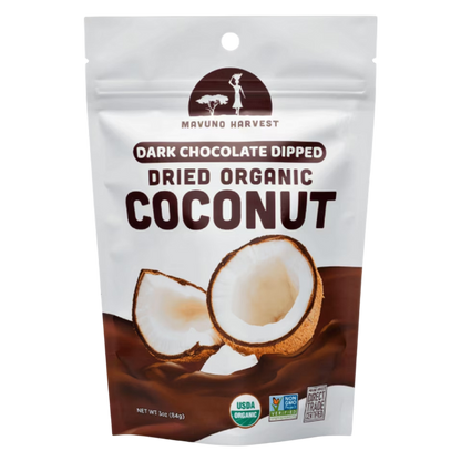 Mavuno Harvest Organic Chocolate Covered Coconut, 3oz