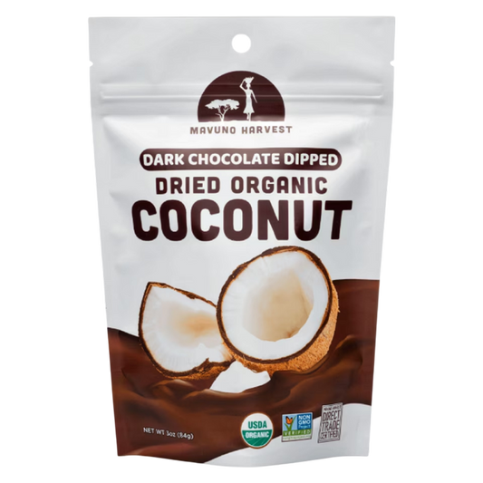 Mavuno Harvest Organic Chocolate Covered Coconut, 3oz