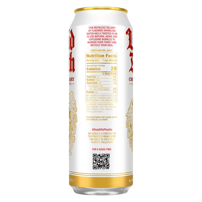 Liquid Death Sparkling Water Cherry Obituary 19.2oz King Size Can