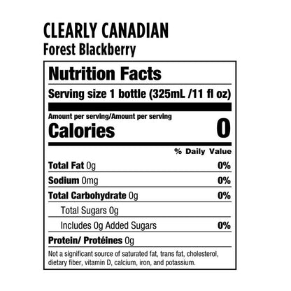 Clearly Canadian Zero Sugar Forest Blackberry 11oz Btl Glass Bottle