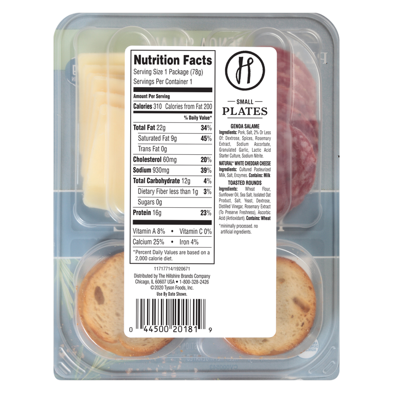 Hillshire Snacking Protein Small Plates Genoa Salami & White Cheddar Cheese - 2.76oz