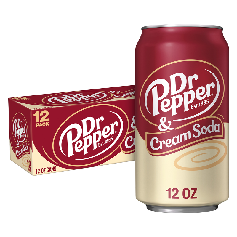 Dr Pepper & Cream Soda 12pk 12oz Can