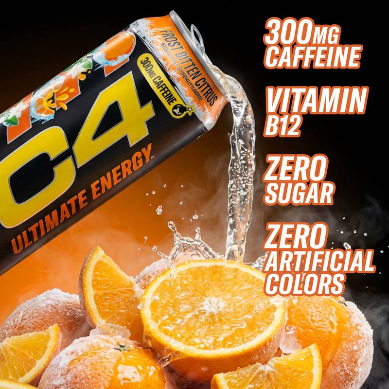 C4 Ultimate Energy Zero Sugar Frost Bitten Citrus 16oz Can