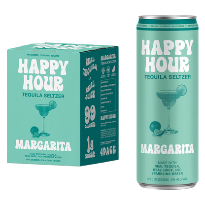 Happy Hour Tequila Margarita Seltzer 4pk 12oz Can 5.0% ABV