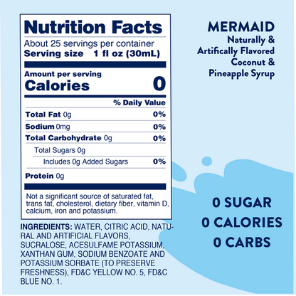 Jordan's Skinny Mixes Sugar Free Mermaid Syrup 25.4oz Btl