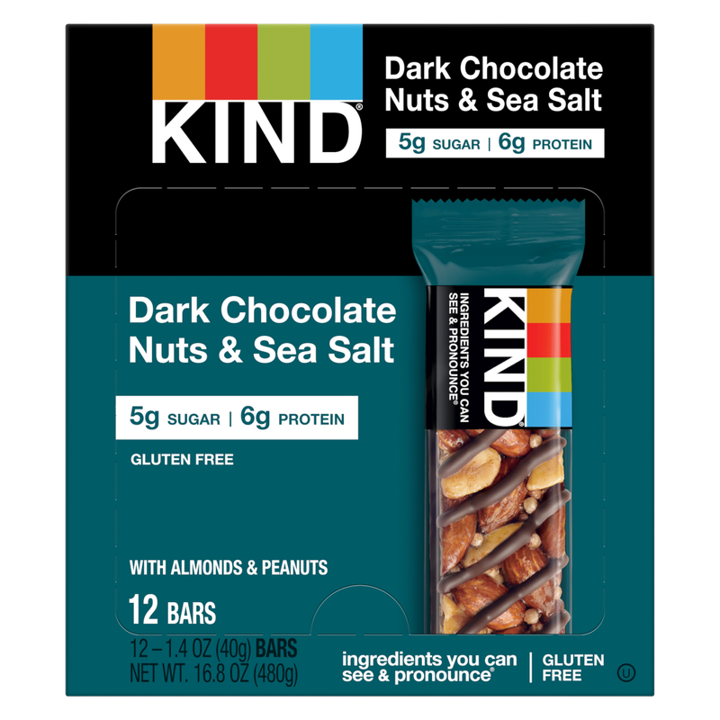 Kind Dark Chocolate Nuts & Sea Salt Bar Case 12 CT