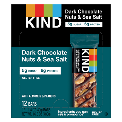 Kind Dark Chocolate Nuts & Sea Salt Bar Case 12 CT