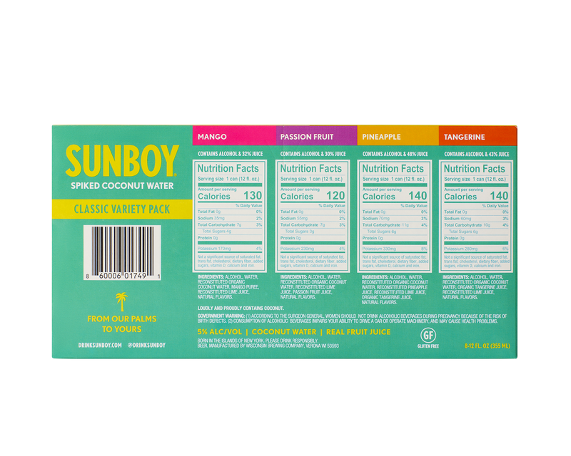 SUNBOY Classic Variety Pack 8pk 12oz Can