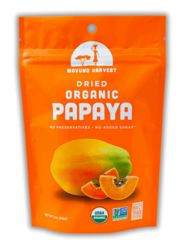 Mavuno Harvest Organic Unsweetened Dried Papaya, 2oz