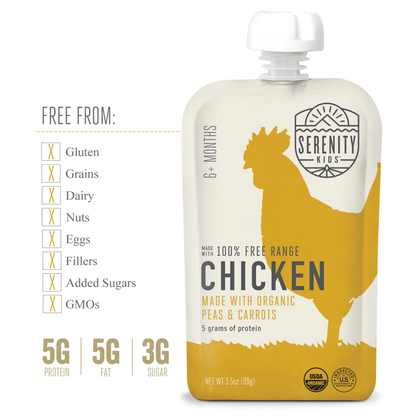 Serenity Kids Free Range Chicken with Organic Peas and Carrots Pouch